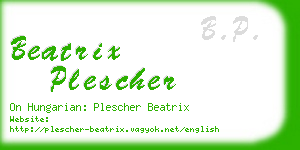 beatrix plescher business card